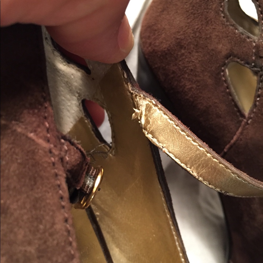 Michelle Bisou 4 inch Brown Leather Heels - Picture 5 of 5